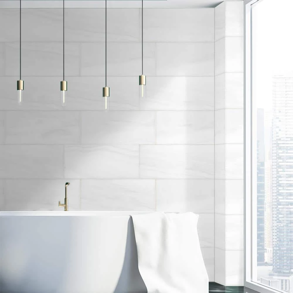 Glossy Rapids White 10 in. x 20 in. Subway Gloss Ceramic Wall Tile (14.80 sq. ft./Case) by Jeffrey Court 4 Glossy Rapids White 10 in. x 20 in. Subway Gloss Ceramic Wall Tile (14.80 sq. ft./Case) by Jeffrey Court - Image 2
