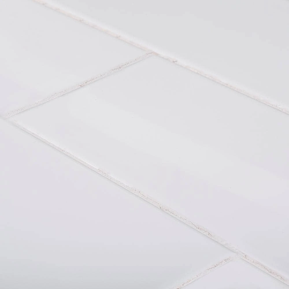 Fresh White 4 in. x 12 in. Glossy Ceramic Wall Tile (10.33 sq. ft./case) by Jeffrey Court 10 Fresh White 4 in. x 12 in. Glossy Ceramic Wall Tile (10.33 sq. ft./case) by Jeffrey Court - Image 8