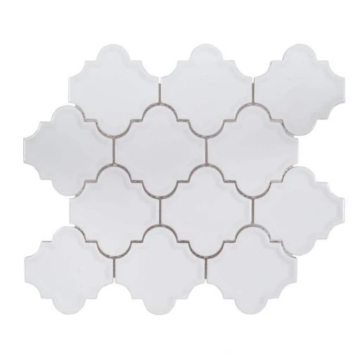 Marrakech White 9.38 in. x 12.25 in. Arabesque Glossy Ceramic Mosaic Tile (7.975 sq. ft./Case) by Jeffrey Court 1 Marrakech White 9.38 in. x 12.25 in. Arabesque Glossy Ceramic Mosaic Tile (7.975 sq. ft./Case) by Jeffrey Court -Tile Elegant Shop white jeffrey court ceramic tile 99339 64 1000