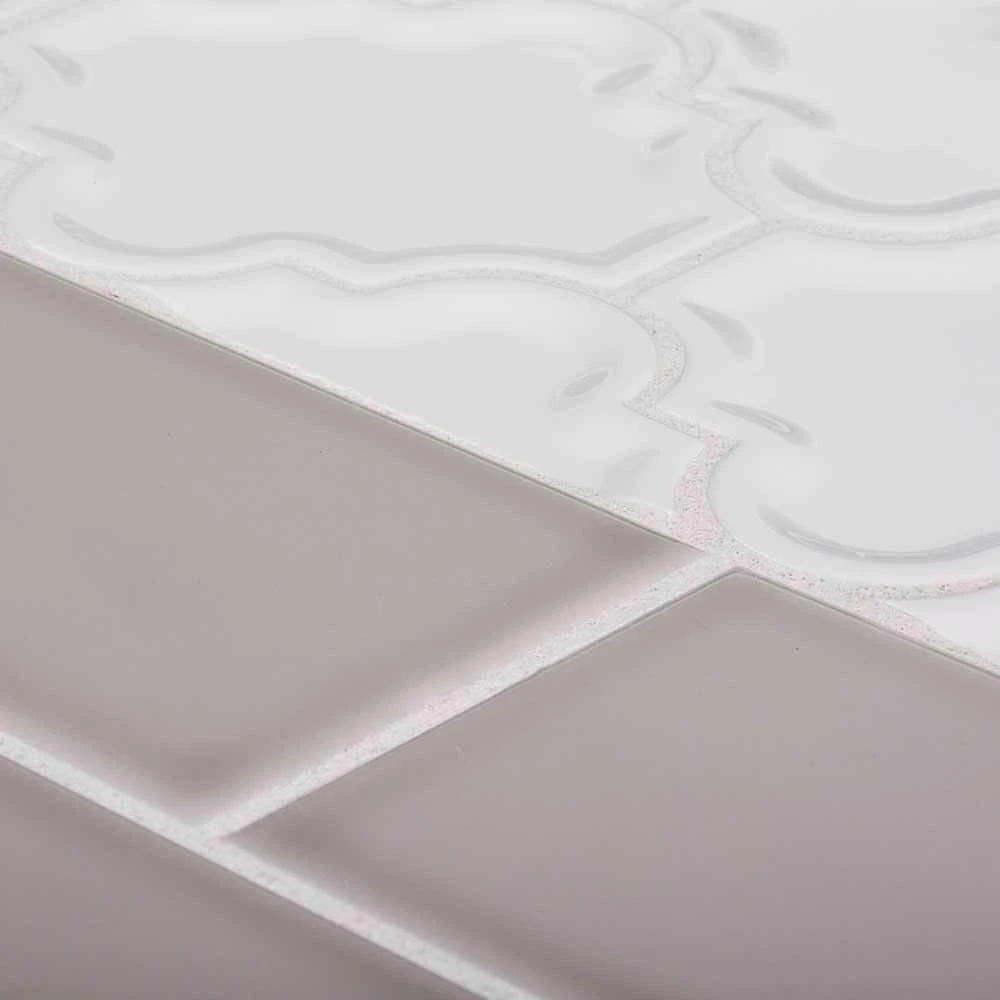 Marrakech White 9.38 in. x 12.25 in. Arabesque Glossy Ceramic Mosaic Tile (7.975 sq. ft./Case) by Jeffrey Court 5 Marrakech White 9.38 in. x 12.25 in. Arabesque Glossy Ceramic Mosaic Tile (7.975 sq. ft./Case) by Jeffrey Court - Image 4