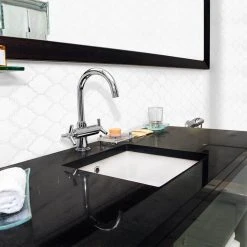 Marrakech White 9.38 in. x 12.25 in. Arabesque Glossy Ceramic Mosaic Tile (7.975 sq. ft./Case) by Jeffrey Court 6 Marrakech White 9.38 in. x 12.25 in. Arabesque Glossy Ceramic Mosaic Tile (7.975 sq. ft./Case) by Jeffrey Court -Tile Elegant Shop white jeffrey court ceramic tile 99339 e1 1000