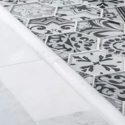 Morris Block White 12 in. x 10.375 in. Hexagon Glossy Glass Mosaic Tile (12.97 sq. ft./Case) by Jeffrey Court 11 Morris Block White 12 in. x 10.375 in. Hexagon Glossy Glass Mosaic Tile (12.97 sq. ft./Case) by Jeffrey Court -Tile Elegant Shop white jeffrey court glass tile 99266 a0 1000