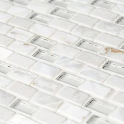 Lightning White 11.75 in. x 11.75 in. Interlocking Mixed Glass, Shell and Marble Mosaic Tile (0.958 sq. ft./Each) by Jeffrey Court 11 Lightning White 11.75 in. x 11.75 in. Interlocking Mixed Glass, Shell and Marble Mosaic Tile (0.958 sq. ft./Each) by Jeffrey Court -Tile Elegant Shop white jeffrey court glass tile 99747 1d 1000