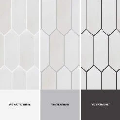 Suburbs White 10 in. x 12.375 in. Picket Polished Marble Wall and Floor Mosaic Tile (0.859 sq. ft./Each) by Jeffrey Court 13 Suburbs White 10 in. x 12.375 in. Picket Polished Marble Wall and Floor Mosaic Tile (0.859 sq. ft./Each) by Jeffrey Court -Tile Elegant Shop white jeffrey court marble tile 13013 1d 1000