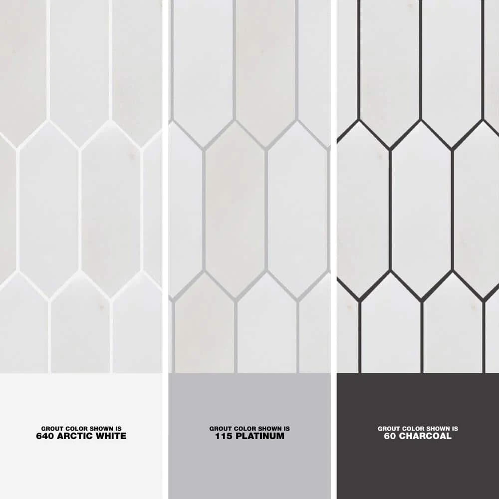 Suburbs White 10 in. x 12.375 in. Picket Polished Marble Wall and Floor Mosaic Tile (0.859 sq. ft./Each) by Jeffrey Court 7 Suburbs White 10 in. x 12.375 in. Picket Polished Marble Wall and Floor Mosaic Tile (0.859 sq. ft./Each) by Jeffrey Court - Image 5