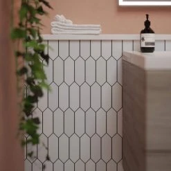 Suburbs White 10 in. x 12.375 in. Picket Polished Marble Wall and Floor Mosaic Tile (0.859 sq. ft./Each) by Jeffrey Court 12 Suburbs White 10 in. x 12.375 in. Picket Polished Marble Wall and Floor Mosaic Tile (0.859 sq. ft./Each) by Jeffrey Court -Tile Elegant Shop white jeffrey court marble tile 13013 a0 1000