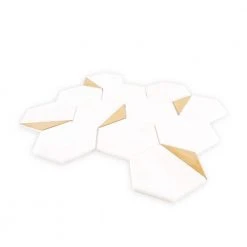 Bees Knees White 13 in. x 11.125 in. Hexagon Honed Marble and Metal Mosaic Wall and Floor Tile (10.04 sq. ft./Case) by Jeffrey Court 10 Bees Knees White 13 in. x 11.125 in. Hexagon Honed Marble and Metal Mosaic Wall and Floor Tile (10.04 sq. ft./Case) by Jeffrey Court -Tile Elegant Shop white jeffrey court marble tile 13017 40 1000