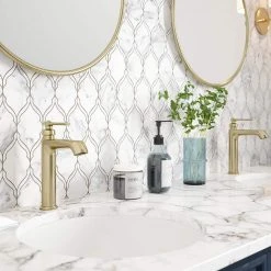 Victorian Gem White 9.125 in. x 11.25 in. Polished Calacatta/Thassos/Marble Wall/Floor Mosaic Tile (7.129 sq. ft./Case) by Jeffrey Court 9 Victorian Gem White 9.125 in. x 11.25 in. Polished Calacatta/Thassos/Marble Wall/Floor Mosaic Tile (7.129 sq. ft./Case) by Jeffrey Court -Tile Elegant Shop white jeffrey court marble tile 13019 31 1000