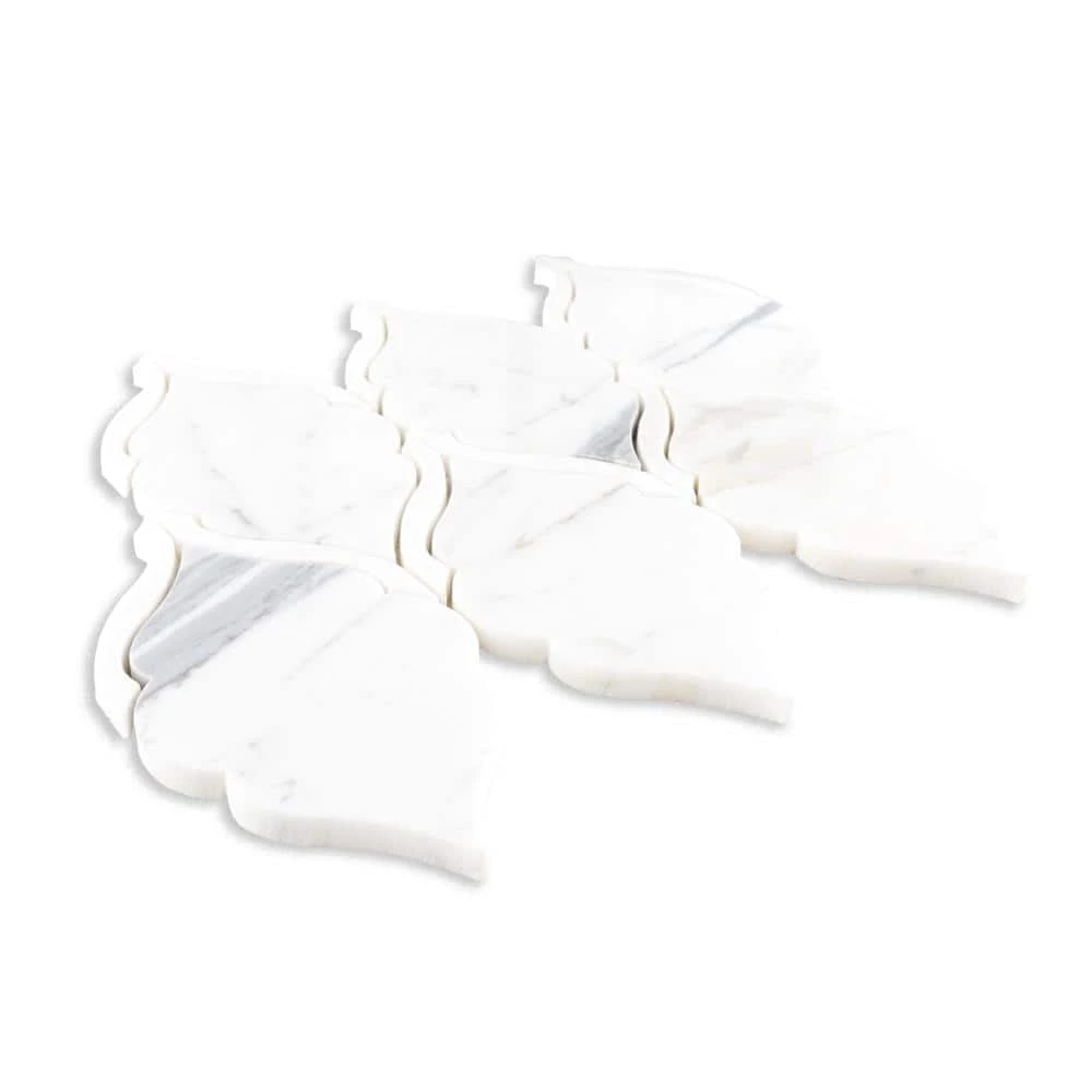 Victorian Gem White 9.125 in. x 11.25 in. Polished Calacatta/Thassos/Marble Wall/Floor Mosaic Tile (7.129 sq. ft./Case) by Jeffrey Court 5 Victorian Gem White 9.125 in. x 11.25 in. Polished Calacatta/Thassos/Marble Wall/Floor Mosaic Tile (7.129 sq. ft./Case) by Jeffrey Court - Image 3