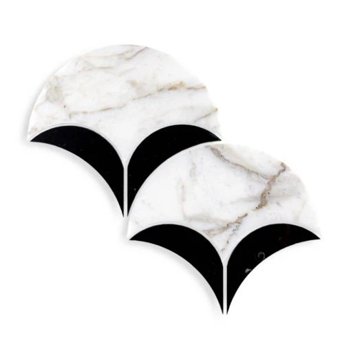 Parasol White/Black 8.5in. x 8.625in. Polished Calacatta/Nero Marquina/Marble Wall/Floor Mosaic Tile (5.09 sq. ft./Case) by Jeffrey Court 6 Parasol White/Black 8.5in. x 8.625in. Polished Calacatta/Nero Marquina/Marble Wall/Floor Mosaic Tile (5.09 sq. ft./Case) by Jeffrey Court -Tile Elegant Shop white jeffrey court marble tile 13020 64 1000