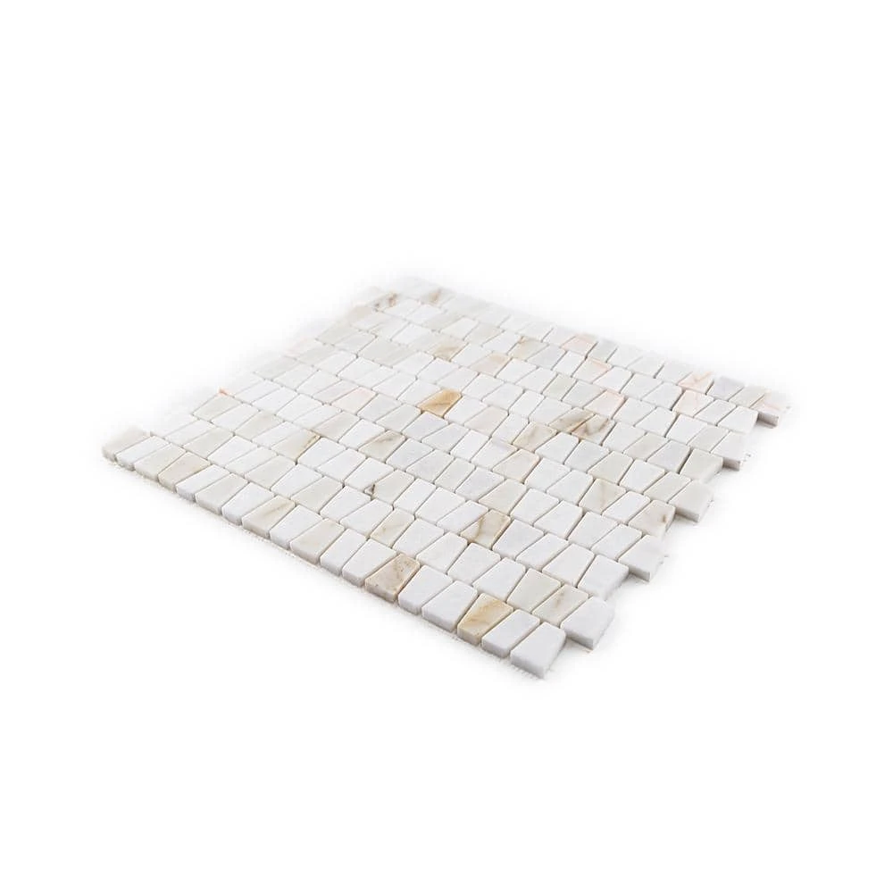 Trapezium White 10.625 in. x 12 in. Polished Calacatta Thassos/Dolomite/Marble Wall/Floor Mosaic (8.85 sq. ft./Case) by Jeffrey Court 5 Trapezium White 10.625 in. x 12 in. Polished Calacatta Thassos/Dolomite/Marble Wall/Floor Mosaic (8.85 sq. ft./Case) by Jeffrey Court - Image 3