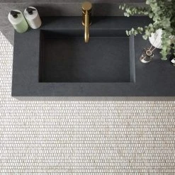 Trapezium White 10.625 in. x 12 in. Polished Calacatta Thassos/Dolomite/Marble Wall/Floor Mosaic (8.85 sq. ft./Case) by Jeffrey Court 11 Trapezium White 10.625 in. x 12 in. Polished Calacatta Thassos/Dolomite/Marble Wall/Floor Mosaic (8.85 sq. ft./Case) by Jeffrey Court -Tile Elegant Shop white jeffrey court marble tile 13021 4f 1000