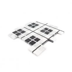 Oxford White/Black 10.125 in. x 10.125 in. Honed Thassos/Nero Marquina/Carrara Marble Mosaic Tile (7.12 sq. ft./Case) by Jeffrey Court 11 Oxford White/Black 10.125 in. x 10.125 in. Honed Thassos/Nero Marquina/Carrara Marble Mosaic Tile (7.12 sq. ft./Case) by Jeffrey Court -Tile Elegant Shop white jeffrey court marble tile 13025 40 1000