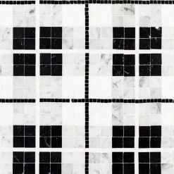 Oxford White/Black 10.125 in. x 10.125 in. Honed Thassos/Nero Marquina/Carrara Marble Mosaic Tile (7.12 sq. ft./Case) by Jeffrey Court 12 Oxford White/Black 10.125 in. x 10.125 in. Honed Thassos/Nero Marquina/Carrara Marble Mosaic Tile (7.12 sq. ft./Case) by Jeffrey Court -Tile Elegant Shop white jeffrey court marble tile 13025 a0 1000