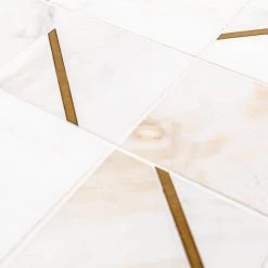 Jazzy White/Gold 11.75 in. x 11.75 in. Square Honed Calacatta Marble/Gold Metal Mosaic Tile (9.588 sq. ft./Case) by Jeffrey Court -Tile Elegant Shop white jeffrey court marble tile 13031 1d 1000