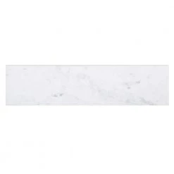 Italian White Carrara 4 in. x 16 in. Honed Marble Wall and Floor Tile (8 sq. ft./Case) by Jeffrey Court