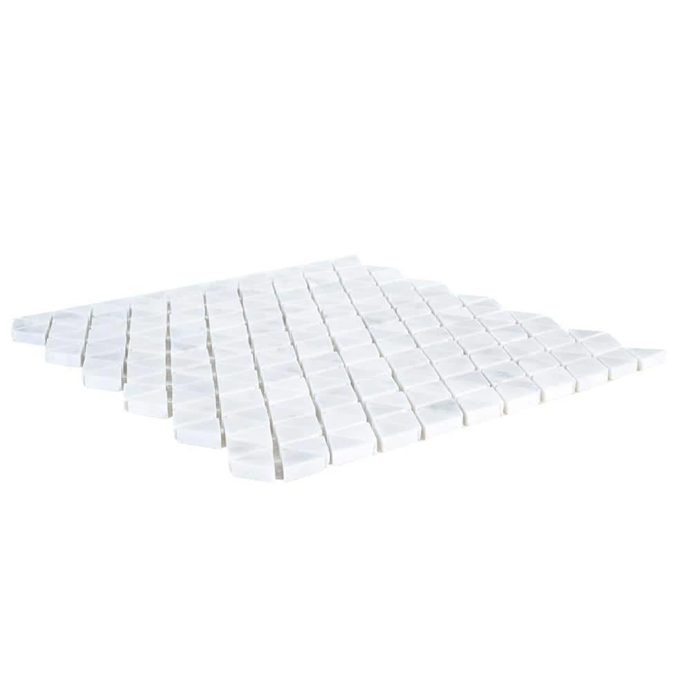 Evelyn White 11.375 in. x 11.875 in. Triangle Polished Marble Wall and Floor Mosaic Tile (9.38 sq. ft./Case) by Jeffrey Court 5 Evelyn White 11.375 in. x 11.875 in. Triangle Polished Marble Wall and Floor Mosaic Tile (9.38 sq. ft./Case) by Jeffrey Court - Image 3