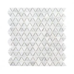 Evelyn White 11.375 in. x 11.875 in. Triangle Polished Marble Wall and Floor Mosaic Tile (9.38 sq. ft./Case) by Jeffrey Court
