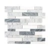 Lombard Fog White 11.75 in. x 11.75 in. Interlocking Semi-Polished Marble Mosaic Tile (9.588 sq. ft./Case) by Jeffrey Court 1 Lombard Fog White 11.75 in. x 11.75 in. Interlocking Semi-Polished Marble Mosaic Tile (9.588 sq. ft./Case) by Jeffrey Court -Tile Elegant Shop white jeffrey court marble tile 95749 64 1000