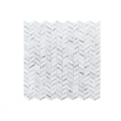 Lakeview White 12.125 in. x 12 in. Chevron Polished Marble Wall and Floor Mosaic Tile (10.10 sq. ft./Case) by Jeffrey Court