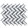 Bayou White 10.25 in. x 11.875 in. Herringbone Mixed Marble Wall and Floor Mosaic Tile (0.845 sq. ft./Each) by Jeffrey Court 2 Bayou White 10.25 in. x 11.875 in. Herringbone Mixed Marble Wall and Floor Mosaic Tile (0.845 sq. ft./Each) by Jeffrey Court -Tile Elegant Shop white jeffrey court marble tile 95877 64 1000