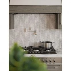 Jet Stream White 10.125 in. x 11.125 in. Herringbone Honed Marble Floor and Wall Mosaic Tile (7.82 sq. ft./Case) by Jeffrey Court 15 Jet Stream White 10.125 in. x 11.125 in. Herringbone Honed Marble Floor and Wall Mosaic Tile (7.82 sq. ft./Case) by Jeffrey Court -Tile Elegant Shop white jeffrey court marble tile 96004 4f 1000