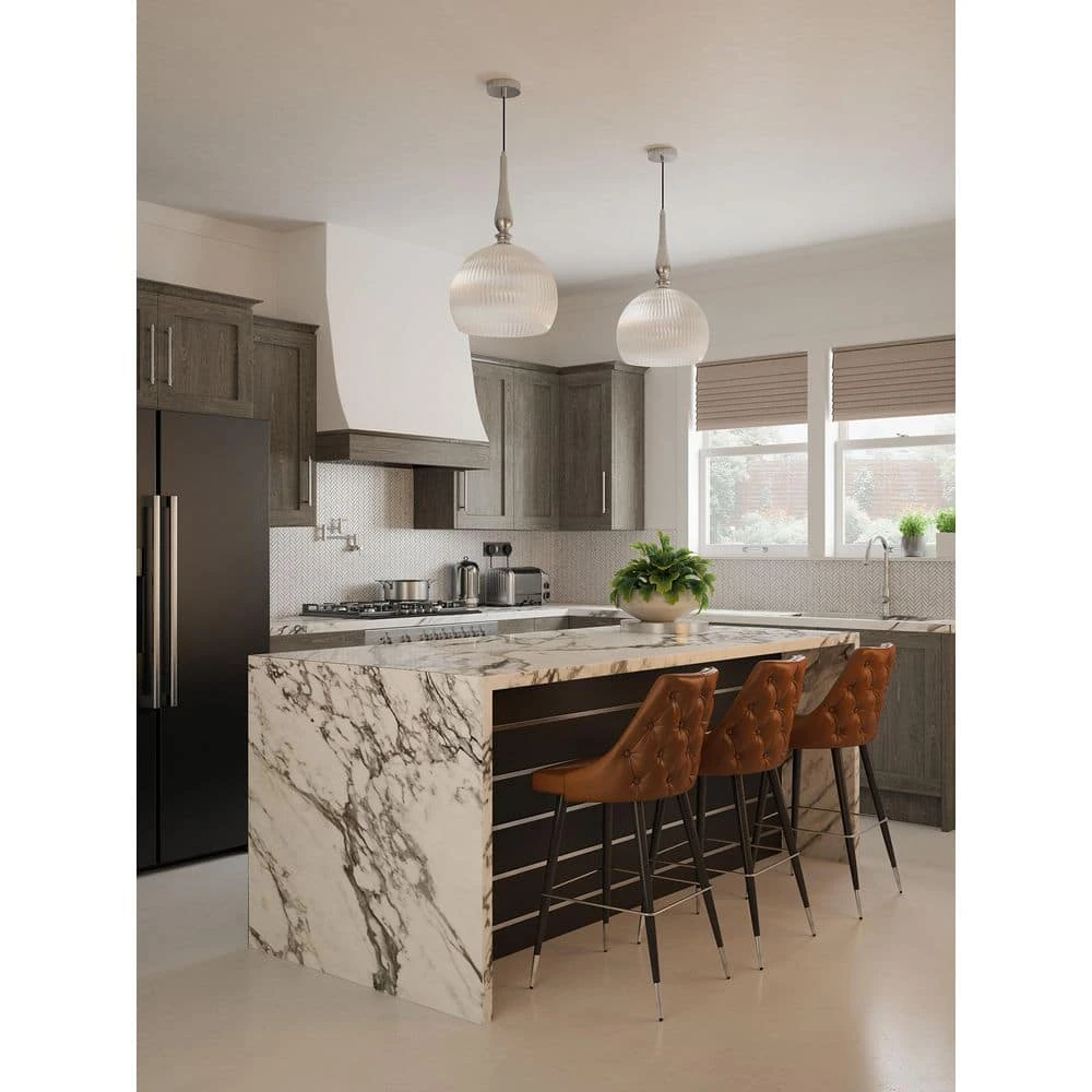 Jet Stream White 10.125 in. x 11.125 in. Herringbone Honed Marble Floor and Wall Mosaic Tile (7.82 sq. ft./Case) by Jeffrey Court 4 Jet Stream White 10.125 in. x 11.125 in. Herringbone Honed Marble Floor and Wall Mosaic Tile (7.82 sq. ft./Case) by Jeffrey Court - Image 2