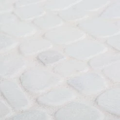 Winter Court White 11.5 in. x 11.5 in. Pebble Honed Marble Wall and Floor Mosaic Tile (9.18 sq. ft./Case) by Jeffrey Court 11 Winter Court White 11.5 in. x 11.5 in. Pebble Honed Marble Wall and Floor Mosaic Tile (9.18 sq. ft./Case) by Jeffrey Court -Tile Elegant Shop white jeffrey court marble tile 96005 1d 1000