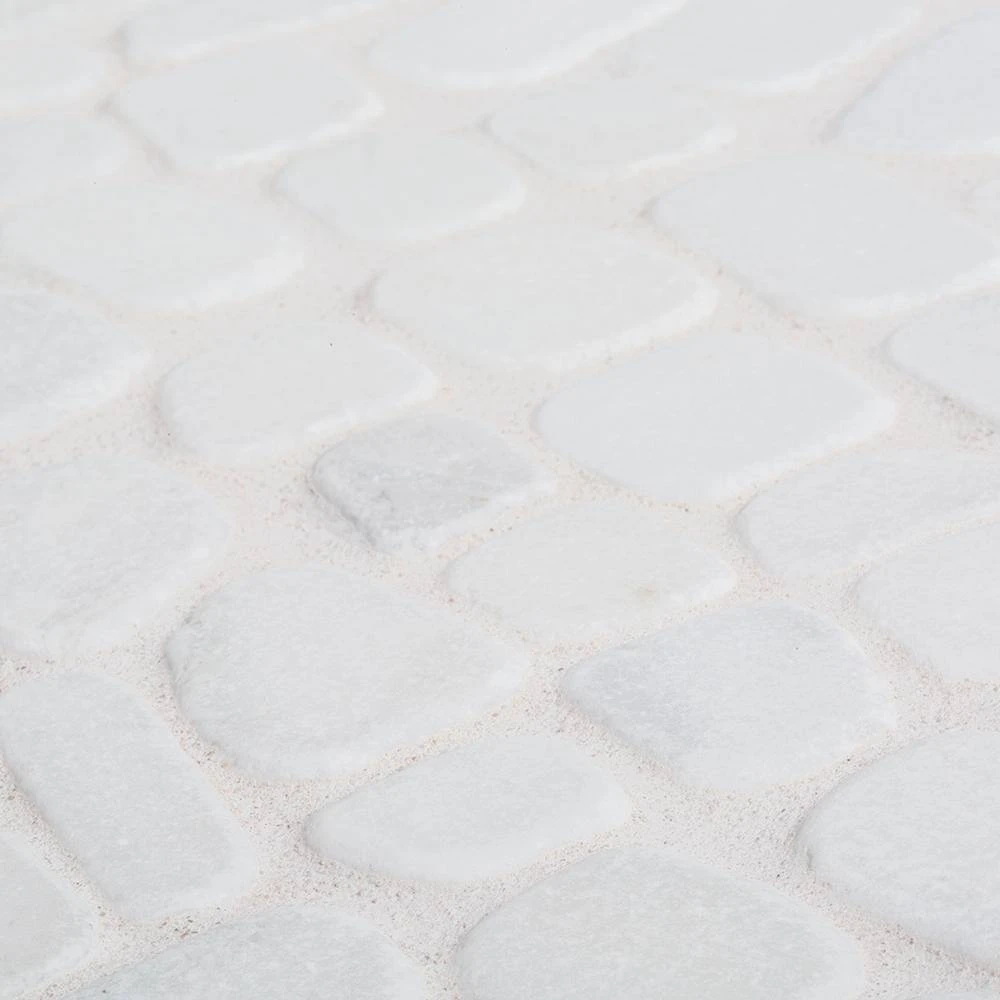 Winter Court White 11.5 in. x 11.5 in. Pebble Honed Marble Wall and Floor Mosaic Tile (9.18 sq. ft./Case) by Jeffrey Court 7 Winter Court White 11.5 in. x 11.5 in. Pebble Honed Marble Wall and Floor Mosaic Tile (9.18 sq. ft./Case) by Jeffrey Court - Image 5