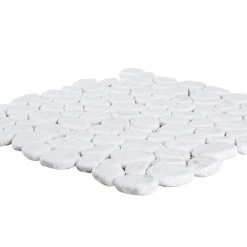 Winter Court White 11.5 in. x 11.5 in. Pebble Honed Marble Wall and Floor Mosaic Tile (9.18 sq. ft./Case) by Jeffrey Court 9 Winter Court White 11.5 in. x 11.5 in. Pebble Honed Marble Wall and Floor Mosaic Tile (9.18 sq. ft./Case) by Jeffrey Court -Tile Elegant Shop white jeffrey court marble tile 96005 40 1000