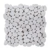 Winter Court White 11.5 in. x 11.5 in. Pebble Honed Marble Wall and Floor Mosaic Tile (9.18 sq. ft./Case) by Jeffrey Court 2 Winter Court White 11.5 in. x 11.5 in. Pebble Honed Marble Wall and Floor Mosaic Tile (9.18 sq. ft./Case) by Jeffrey Court -Tile Elegant Shop white jeffrey court marble tile 96005 64 1000
