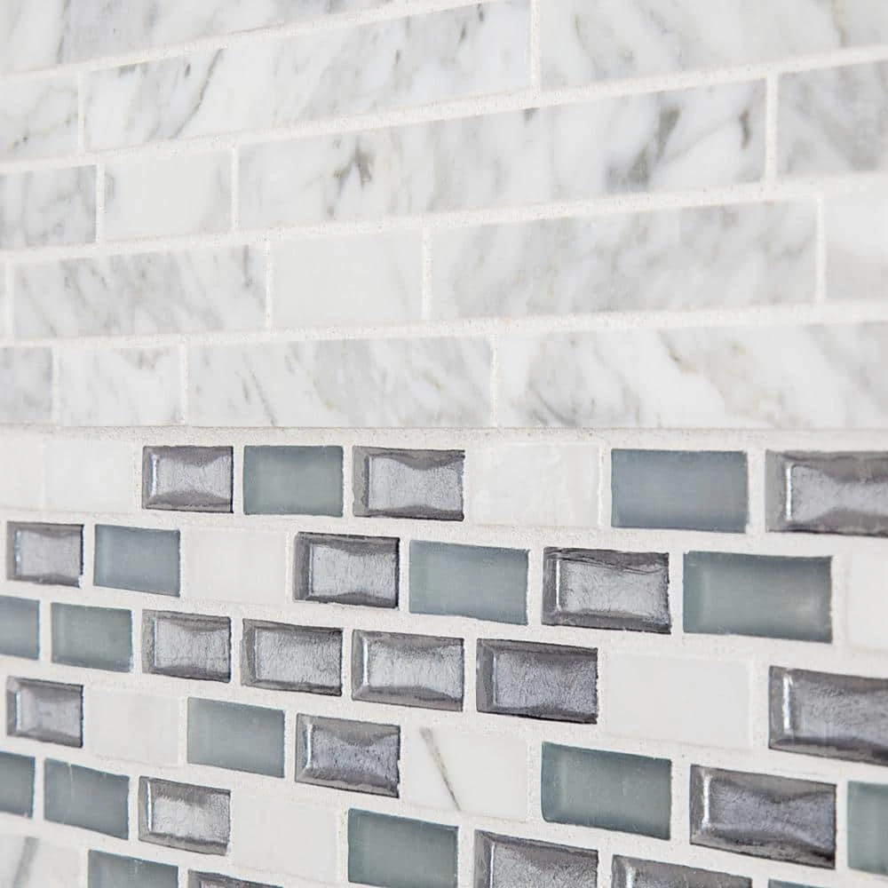 Stargazer White 11.75 in. x 12 in. Interlocking Polished Marble Mosaic Tile (9.79 sq. ft./Case) by Jeffrey Court 6 Stargazer White 11.75 in. x 12 in. Interlocking Polished Marble Mosaic Tile (9.79 sq. ft./Case) by Jeffrey Court - Image 4