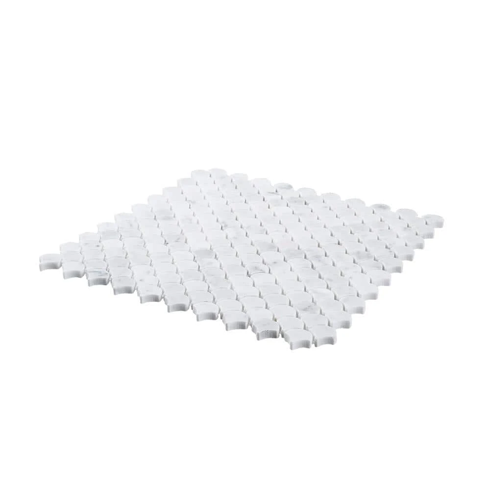 Cloudy Daze White 11.5 in. x 11 in. Fan Honed Natural Stone Wall and Floor Mosaic Tile (8.78 sq. ft./Case) by Jeffrey Court 5 Cloudy Daze White 11.5 in. x 11 in. Fan Honed Natural Stone Wall and Floor Mosaic Tile (8.78 sq. ft./Case) by Jeffrey Court - Image 3