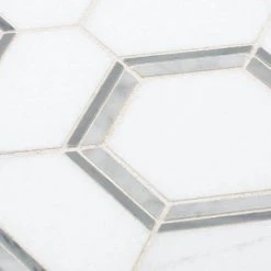 Locket White 12 in. x 10.375 in. Hexagon Polished Marble Wall and Floor Mosaic Tile (8.64 sq. ft./Case) by Jeffrey Court 9 Locket White 12 in. x 10.375 in. Hexagon Polished Marble Wall and Floor Mosaic Tile (8.64 sq. ft./Case) by Jeffrey Court -Tile Elegant Shop white jeffrey court marble tile 96619 a0 1000