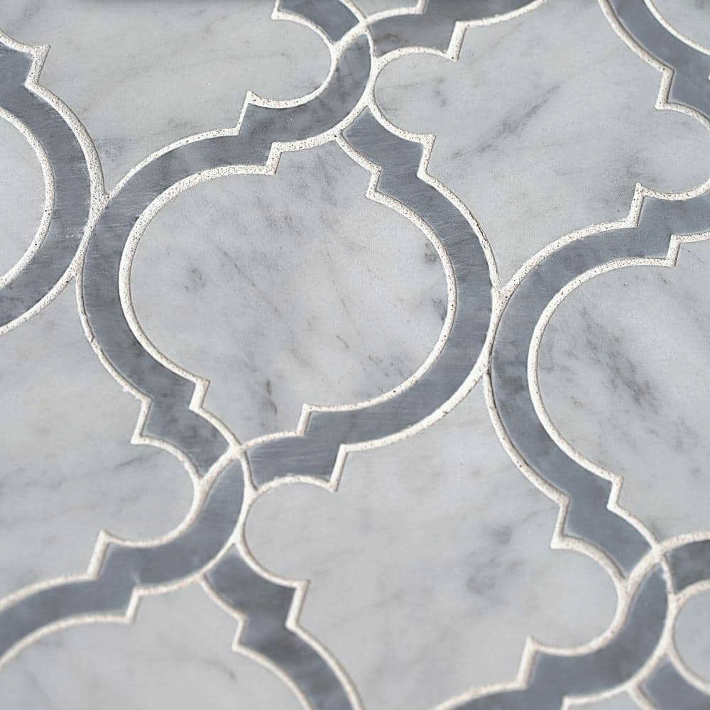 Casablanco White 10.75 in. x 9.5 in. Arabesque Polished Marble Wall and Floor Mosaic Tile (7.09 sq. ft./Case) by Jeffrey Court 7 Casablanco White 10.75 in. x 9.5 in. Arabesque Polished Marble Wall and Floor Mosaic Tile (7.09 sq. ft./Case) by Jeffrey Court - Image 5