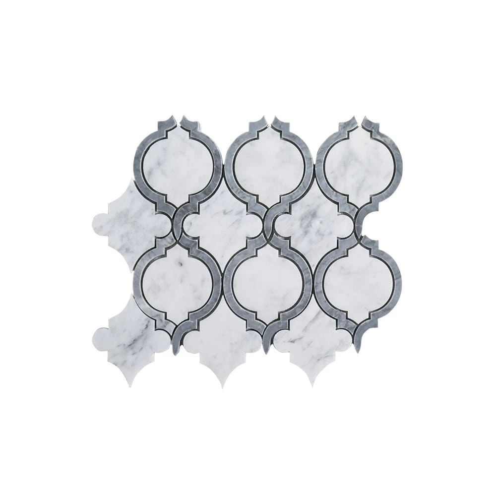 Casablanco White 10.75 in. x 9.5 in. Arabesque Polished Marble Wall and Floor Mosaic Tile (7.09 sq. ft./Case) by Jeffrey Court 3 Casablanco White 10.75 in. x 9.5 in. Arabesque Polished Marble Wall and Floor Mosaic Tile (7.09 sq. ft./Case) by Jeffrey Court