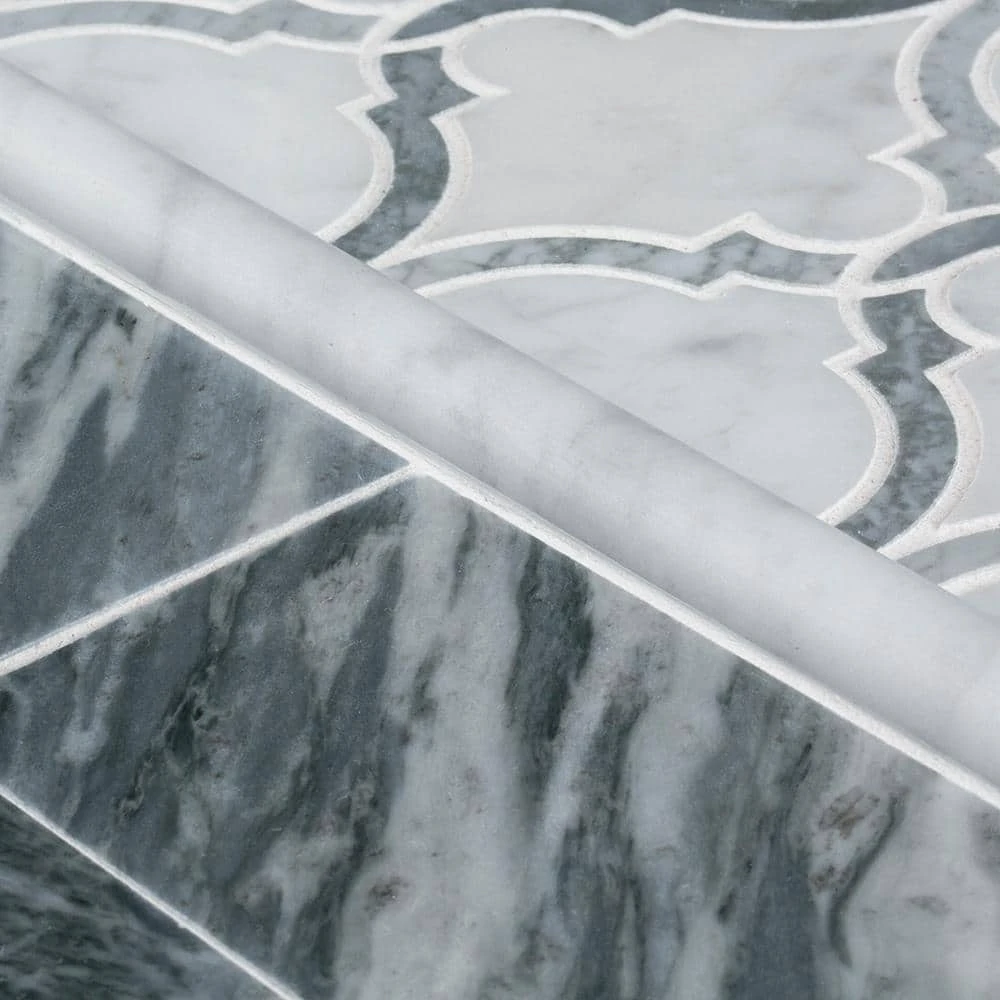 Casablanco White 10.75 in. x 9.5 in. Arabesque Polished Marble Wall and Floor Mosaic Tile (7.09 sq. ft./Case) by Jeffrey Court 6 Casablanco White 10.75 in. x 9.5 in. Arabesque Polished Marble Wall and Floor Mosaic Tile (7.09 sq. ft./Case) by Jeffrey Court - Image 4