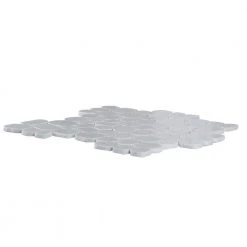 Sand Dollar White Pebble 11.75 in. x 11.75 in. Polished Marble Wall and Floor Mosaic Tile (9.58 sq. ft./Case) by Jeffrey Court -Tile Elegant Shop white jeffrey court marble tile 96785 40 1000