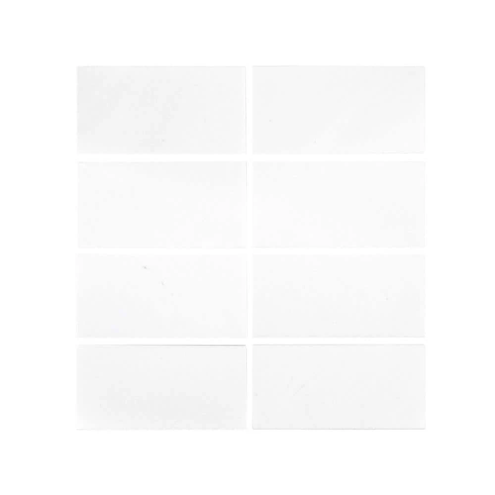 Thassos White 3 in. x 6 in. Polished Marble Floor and Wall Tile (10 sq. ft./Case) by Jeffrey Court 6 Thassos White 3 in. x 6 in. Polished Marble Floor and Wall Tile (10 sq. ft./Case) by Jeffrey Court - Image 4