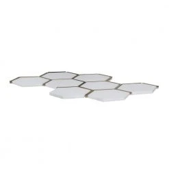 Laurel Brass White 8.5 in. x 14.875 in. Hexagon Honed Marble/Gold Metal Wall and Floor Mosaic Tile (8.78 sq. ft./Case) by Jeffrey Court -Tile Elegant Shop white jeffrey court marble tile 96791 40 1000