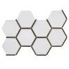 Laurel Brass White 8.5 in. x 14.875 in. Hexagon Honed Marble/Gold Metal Wall and Floor Mosaic Tile (8.78 sq. ft./Case) by Jeffrey Court 2 Laurel Brass White 8.5 in. x 14.875 in. Hexagon Honed Marble/Gold Metal Wall and Floor Mosaic Tile (8.78 sq. ft./Case) by Jeffrey Court -Tile Elegant Shop white jeffrey court marble tile 96791 64 1000