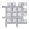 Bedford White 12.375 in. x 12.375 in. Basket Weave Marble Wall and Floor Mosaic Tile (10.63 sq. ft./Case) by Jeffrey Court