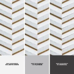 Dreamcicle White 11.875 in. x 11.875 in. Chevron Marble/Gold Metal Floor and Wall Mosaic Tile (0.979 sq. ft./Each) by Jeffrey Court 11 Dreamcicle White 11.875 in. x 11.875 in. Chevron Marble/Gold Metal Floor and Wall Mosaic Tile (0.979 sq. ft./Each) by Jeffrey Court -Tile Elegant Shop white jeffrey court marble tile 97936 1d 1000