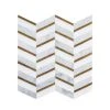 Dreamcicle White 11.875 in. x 11.875 in. Chevron Marble/Gold Metal Floor and Wall Mosaic Tile (0.979 sq. ft./Each) by Jeffrey Court 2 Dreamcicle White 11.875 in. x 11.875 in. Chevron Marble/Gold Metal Floor and Wall Mosaic Tile (0.979 sq. ft./Each) by Jeffrey Court -Tile Elegant Shop white jeffrey court marble tile 97936 64 1000