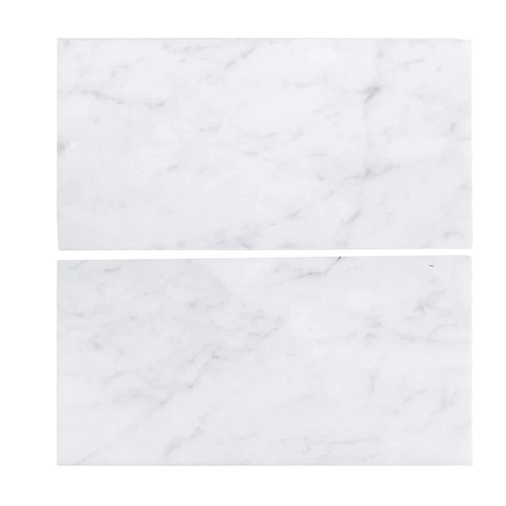 Italian White Carrara 6 in. x 12 in. Honed Marble Wall and Floor Tile (8 sq. ft./Case) by Jeffrey Court 8 Italian White Carrara 6 in. x 12 in. Honed Marble Wall and Floor Tile (8 sq. ft./Case) by Jeffrey Court - Image 6