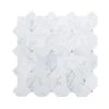 Hillcrest White 9.875 in. x 9.875 in. Geometric Marble Wall and Floor Mosaic Tile (6.77 sq. ft./Case) by Jeffrey Court 1 Hillcrest White 9.875 in. x 9.875 in. Geometric Marble Wall and Floor Mosaic Tile (6.77 sq. ft./Case) by Jeffrey Court -Tile Elegant Shop white jeffrey court marble tile 98474 64 1000