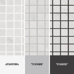 Carrara White 11.75 in. x 11.75 in. Honed Marble Wall and Floor Mosaic Tile (0.958 sq. ft./Each) by Jeffrey Court 11 Carrara White 11.75 in. x 11.75 in. Honed Marble Wall and Floor Mosaic Tile (0.958 sq. ft./Each) by Jeffrey Court -Tile Elegant Shop white jeffrey court marble tile 99050 1d 1000