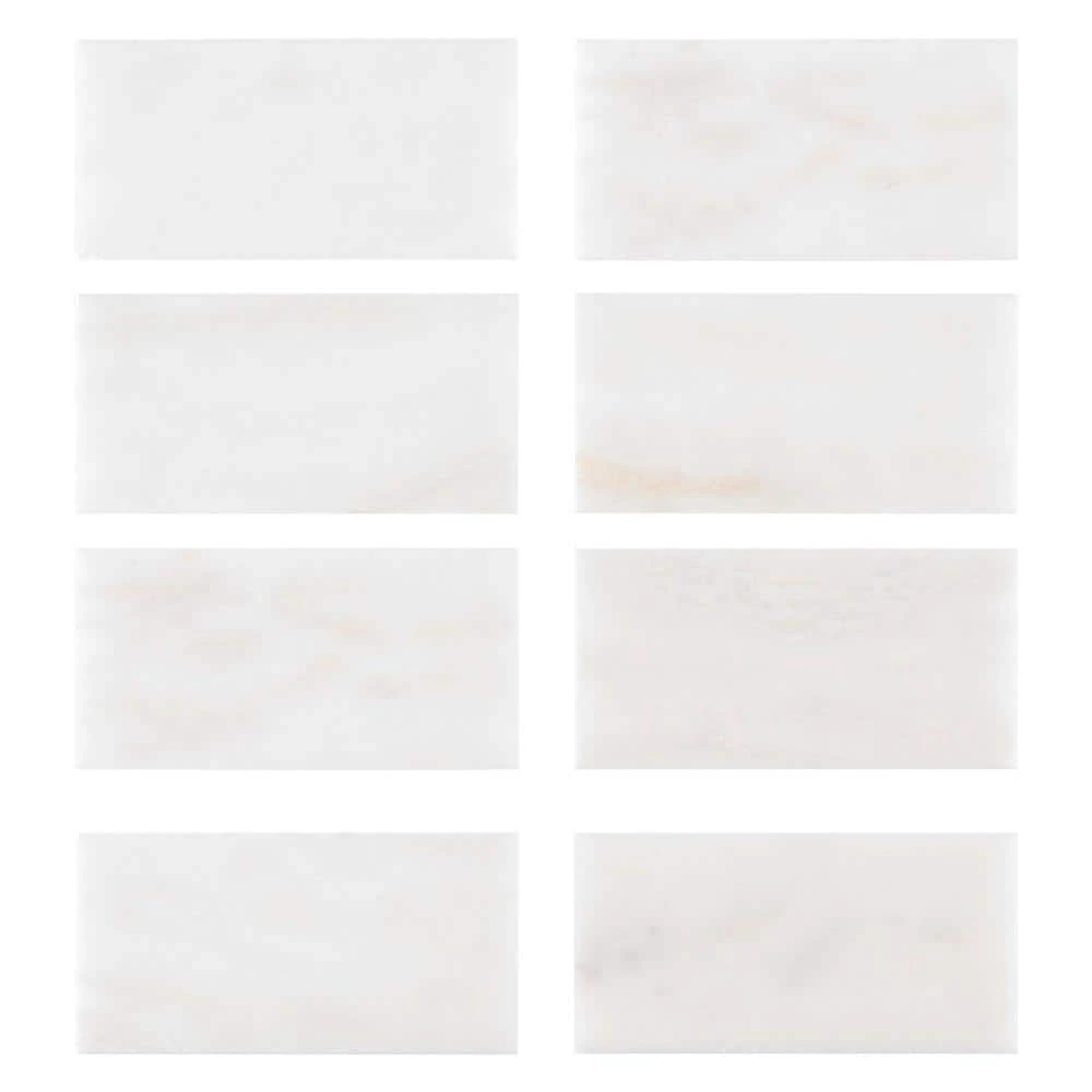 Carrara White 3 in. x 6 in. Honed Marble Wall and Floor Tile (10 sq. ft. /Case) by Jeffrey Court 3 Carrara White 3 in. x 6 in. Honed Marble Wall and Floor Tile (10 sq. ft. /Case) by Jeffrey Court
