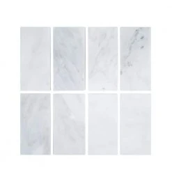 Carrara White 3 in. x 6 in. Honed Marble Wall and Floor Tile (10 sq. ft. /Case) by Jeffrey Court 13 Carrara White 3 in. x 6 in. Honed Marble Wall and Floor Tile (10 sq. ft. /Case) by Jeffrey Court -Tile Elegant Shop white jeffrey court marble tile 99090 77 1000