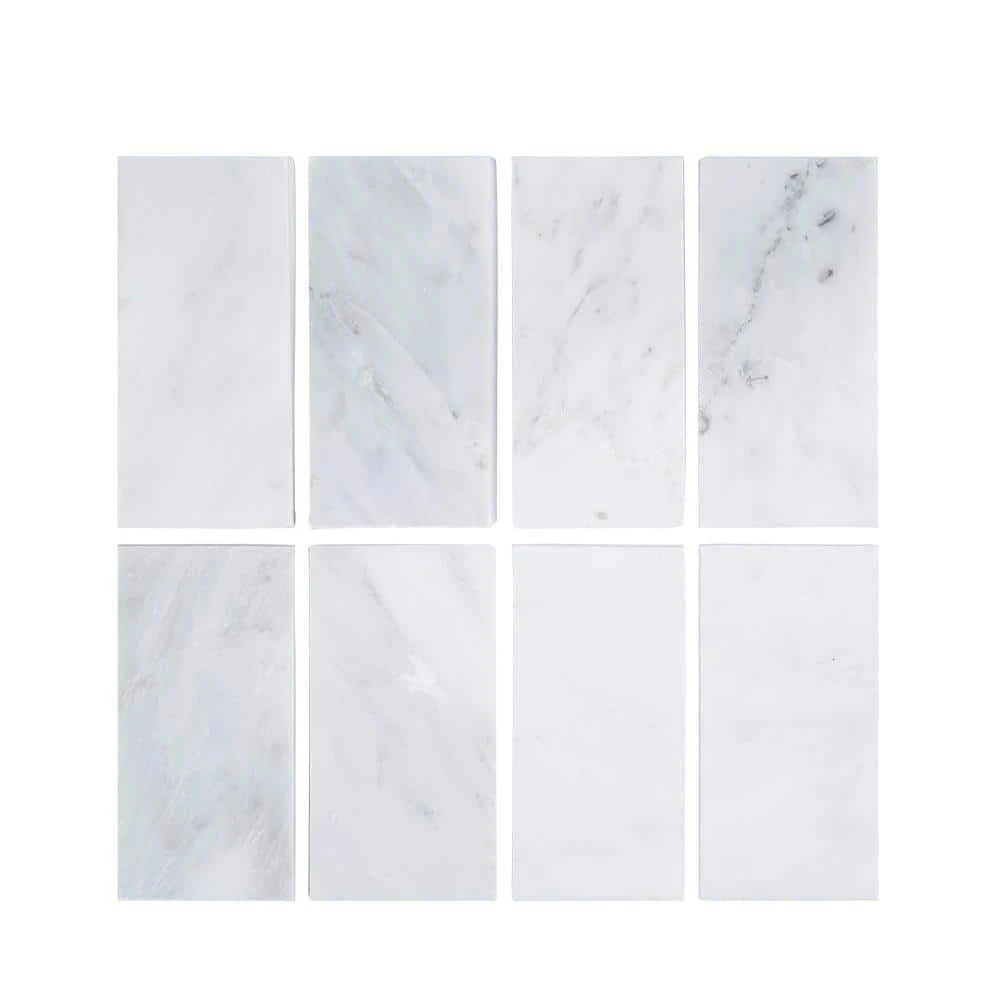 Carrara White 3 in. x 6 in. Honed Marble Wall and Floor Tile (10 sq. ft. /Case) by Jeffrey Court 8 Carrara White 3 in. x 6 in. Honed Marble Wall and Floor Tile (10 sq. ft. /Case) by Jeffrey Court - Image 6